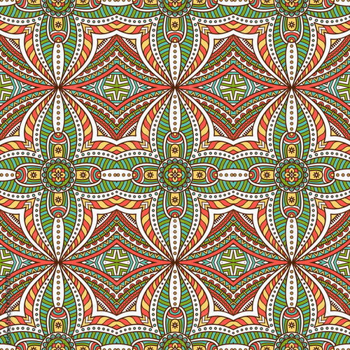 Fototapeta Naklejka Na Ścianę i Meble -  Ethnic floral seamless pattern