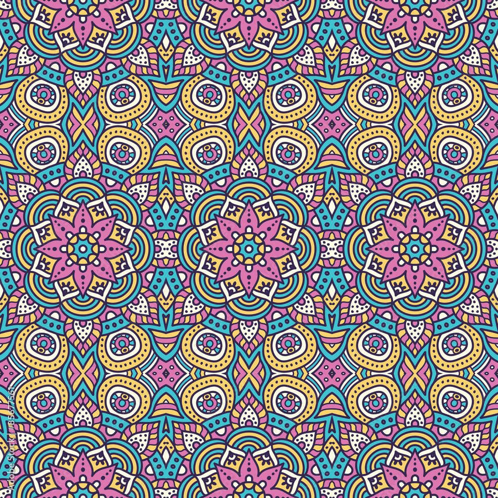 Ethnic floral seamless pattern