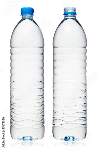 Plastic water bottle isolated on a white background