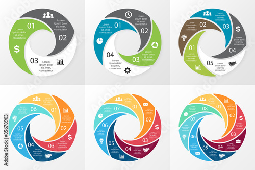 Vector circle swirl infographic. Template for cycle diagram