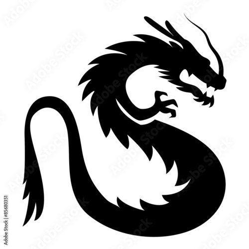 Stylized Dragon Illustration Isolated On White Background