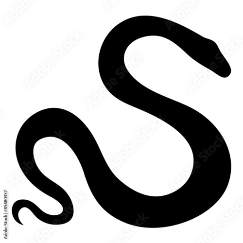 Stylized Snake Illustration Isolated On White Background