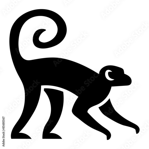 Stylized Monkey Illustration Isolated On White Background