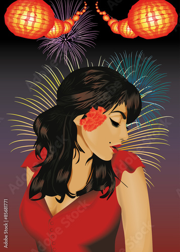 mujer en la feria