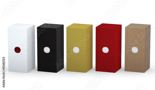 New design of blank box packaging set with clipping path