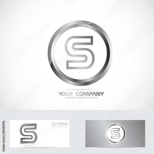 Letter S silver ring logo