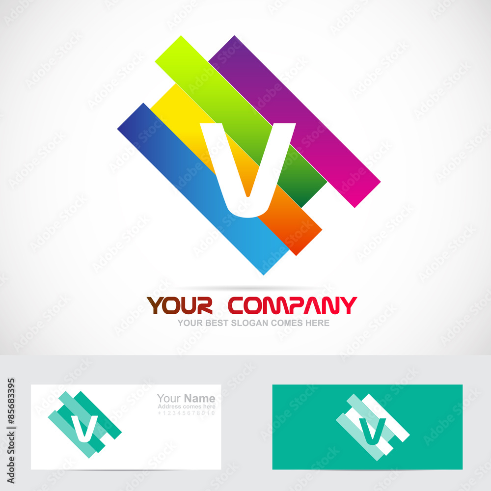Letter V colors logo Letter V colors logo