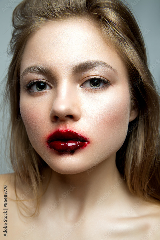 Portrait of a young girl with a creative make-up Portrait of a young girl with a creative make-up