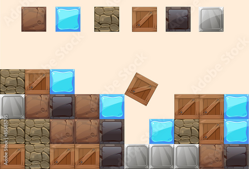 vector element box, box, metal, texture, stone, game, set, level