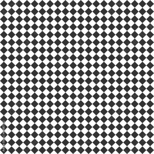 Seamless Abstract background With Rhombuses Tile. Diagonal Chess Geometric Pattern. Monochrome dark grey and white.