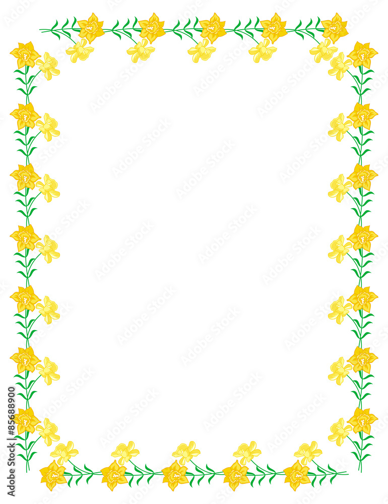 Frame with yellow lilies