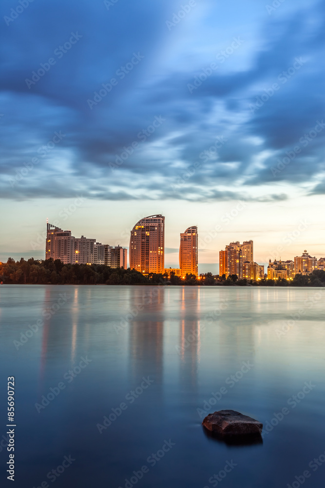 Kiev city skyline by night