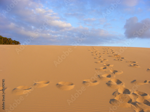 Footprints in Australia's Sand Dunes