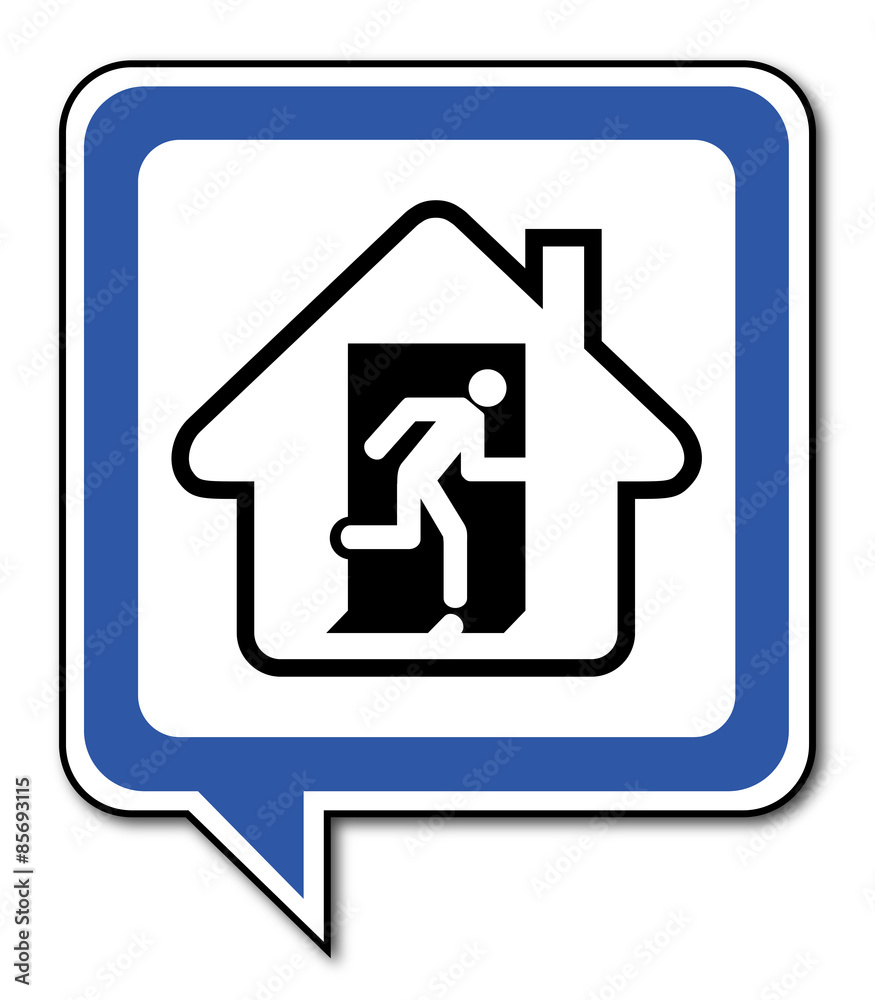 Logo maison et sortie de secours. Logo maison et sortie de secours.
