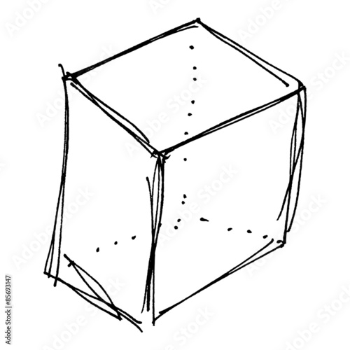 sketch drawing of a box