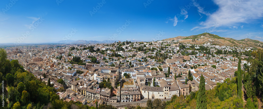 Naklejka premium Panorama of Granada Spain