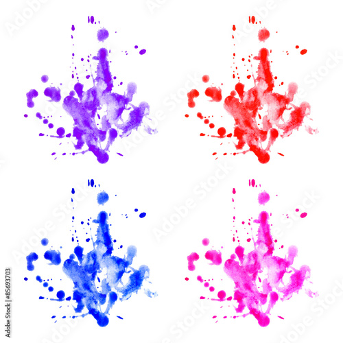 colorful watercolor stains