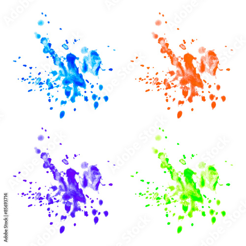 colorful watercolor stains
