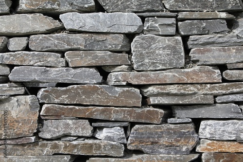 Gneiss stone wall