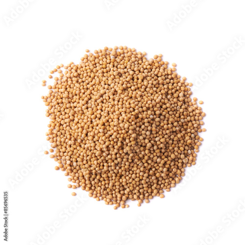 Pile of brown mustard seeds isolated