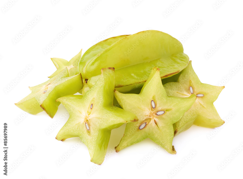 Fototapeta premium Averrhoa carambola starfruit isolated