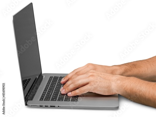 Laptop, Human Hand, Typing.