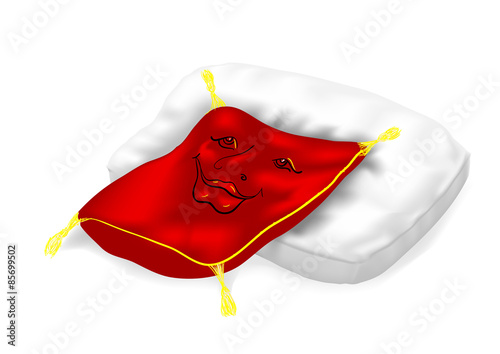 pillows on a white