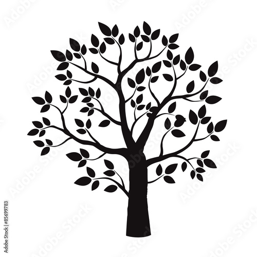Black Tree. Vector Illustration.