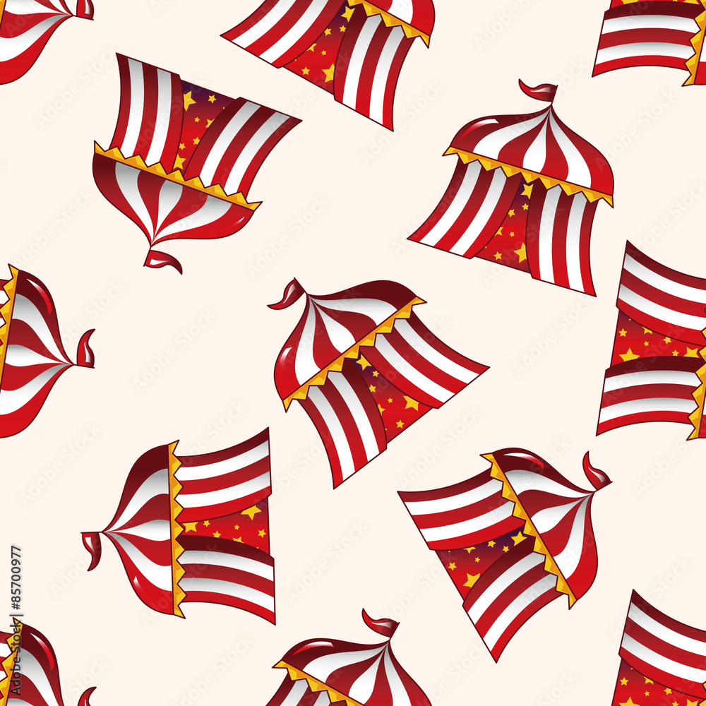circus tent , cartoon seamless pattern background