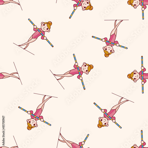 circus juggler , cartoon seamless pattern background