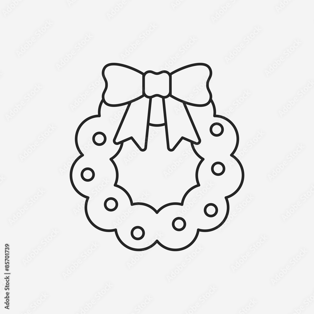 Christmas wreath line icon Christmas wreath line icon