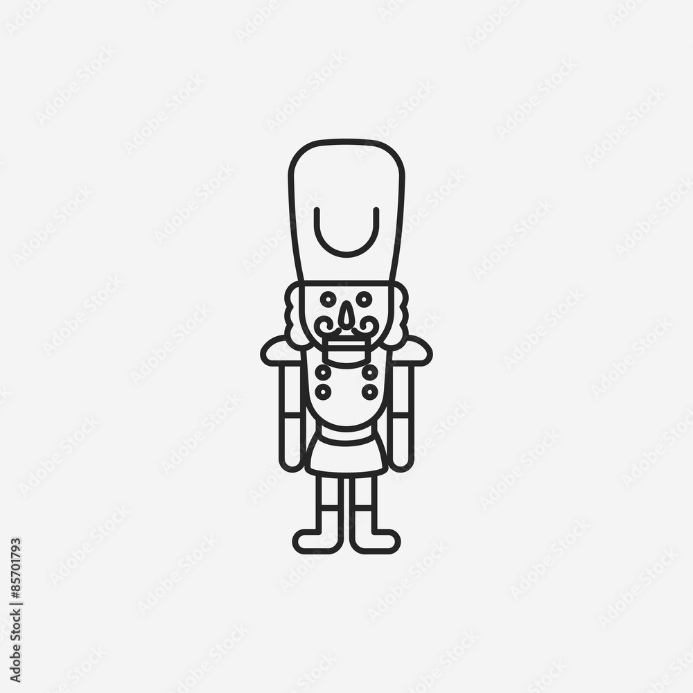 toy soldier line icon