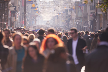 people crowd walking on street