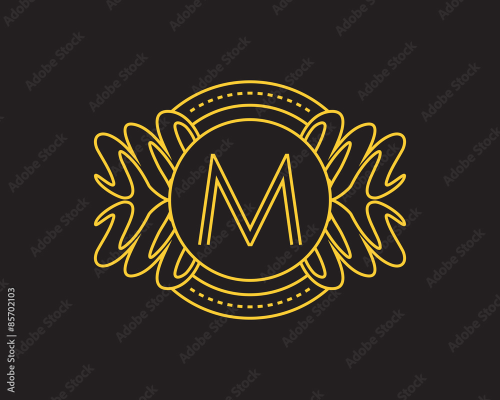 Fototapeta premium M Monogram Luxurious Royal Elegant Logo