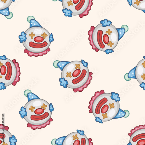circus clown , cartoon seamless pattern background