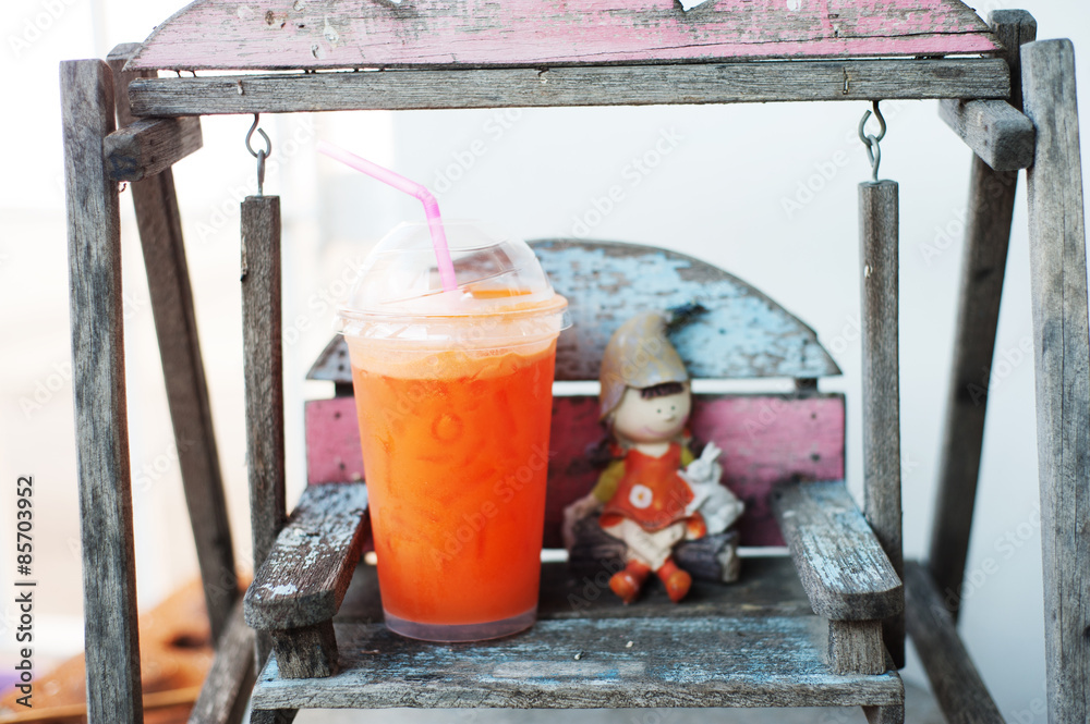 Carrot juice in soft light Carrot juice in soft light
