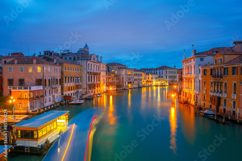 Grand canal at night in Venice  Italy