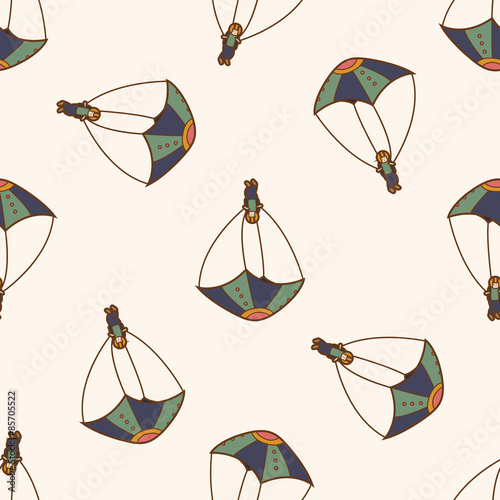 Hang gliding , cartoon seamless pattern background