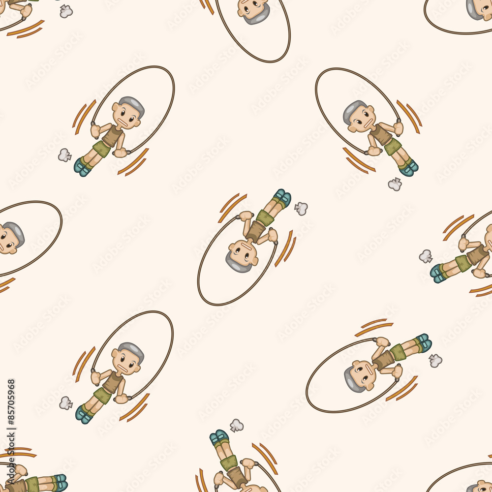 jumping exercise , cartoon seamless pattern background
