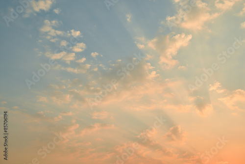 sunset sky with clouds and golden light