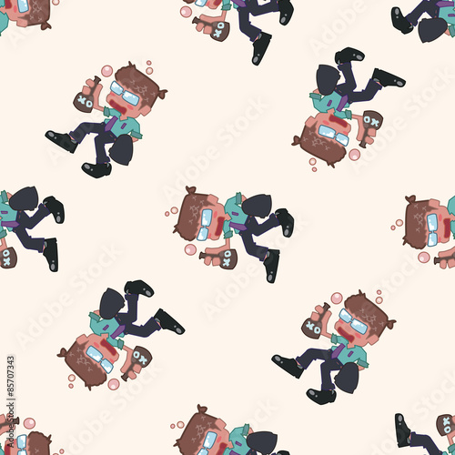 person character drunk , cartoon seamless pattern background