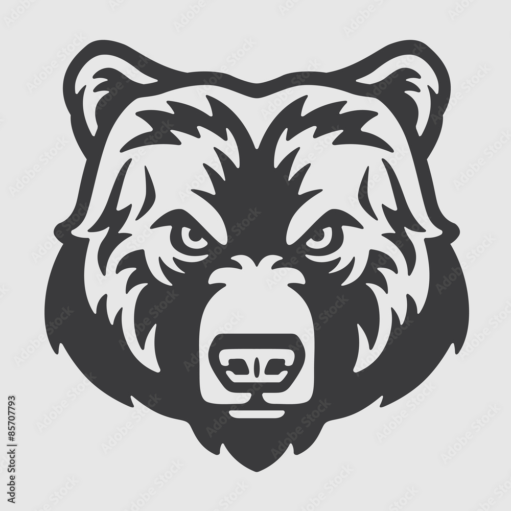 Fototapeta premium Bear Head Logo Mascot Emblem