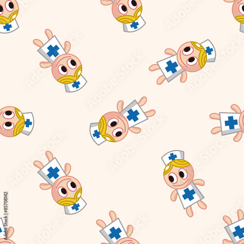 Fototapeta Naklejka Na Ścianę i Meble -  nurse , cartoon seamless pattern background