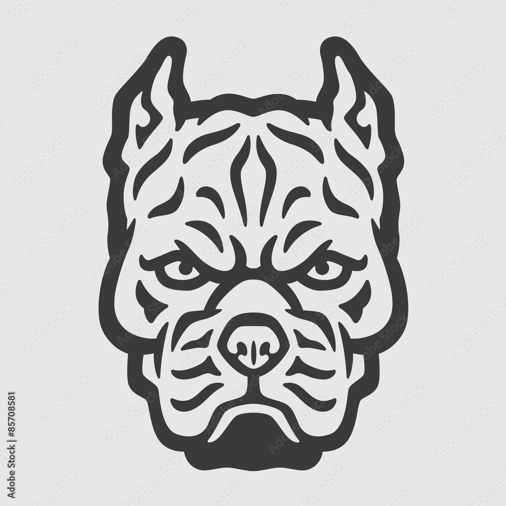 Pitbull Head Logo Mascot Emblem Pitbull Head Logo Mascot Emblem