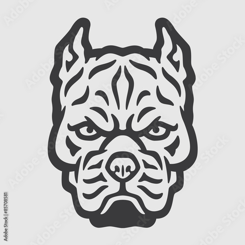 Pitbull Head Logo Mascot Emblem