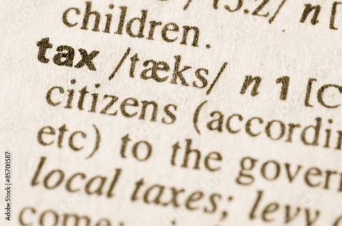 Dictionary definition of word tax
