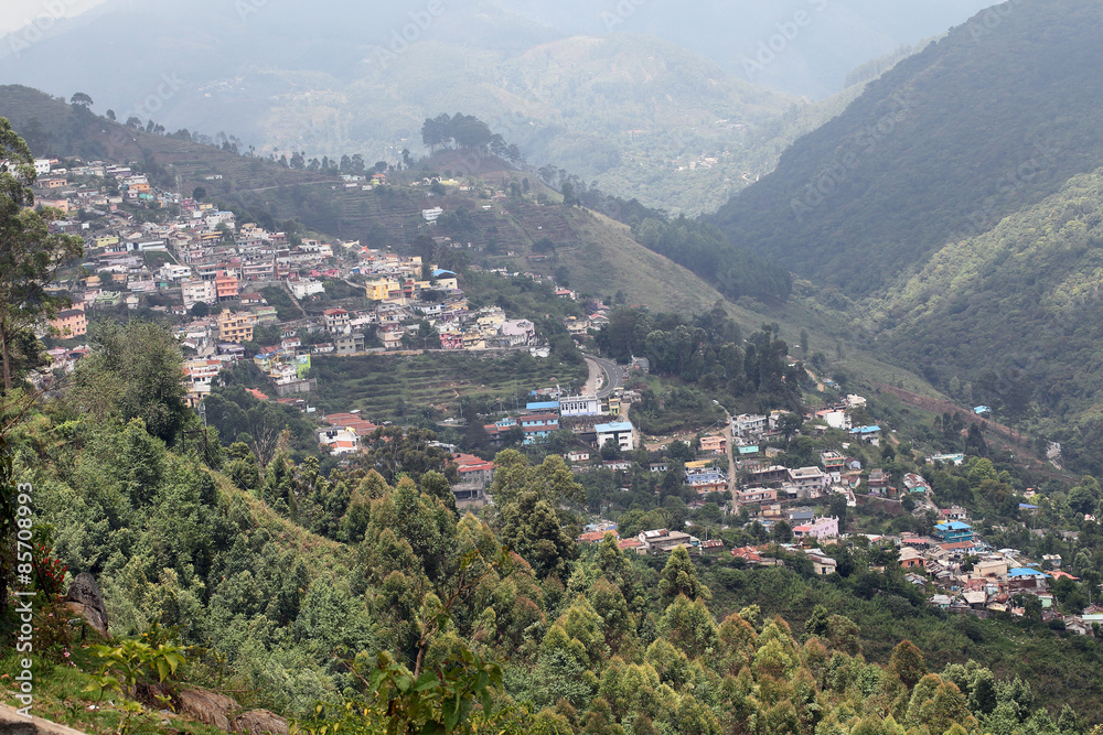 Obraz premium Kodaikanal village view,Tamilnadu,India