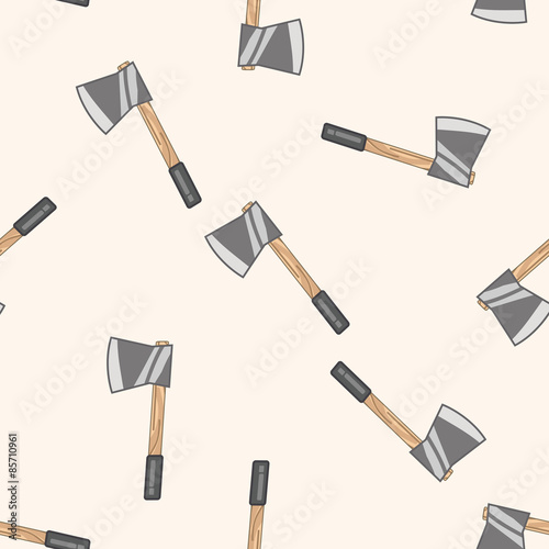 work tool axe , cartoon seamless pattern background