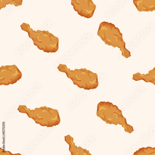 Fried foods theme chicken , cartoon seamless pattern background