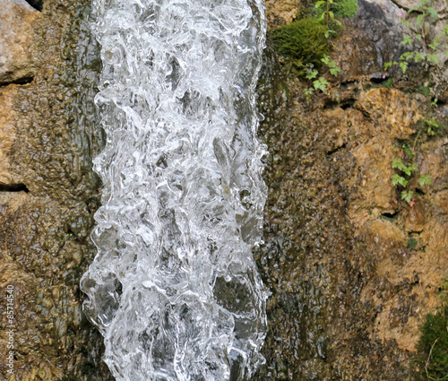 fresh water jet of a waterfall